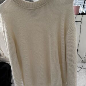 American Eagle Outfitters Cream Crew Neck Sweater